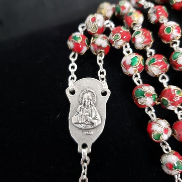 Rosary Cloisonne Bead Red. - Picture 5 of 6